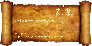 Krieger Norbert névjegykártya