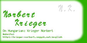 norbert krieger business card